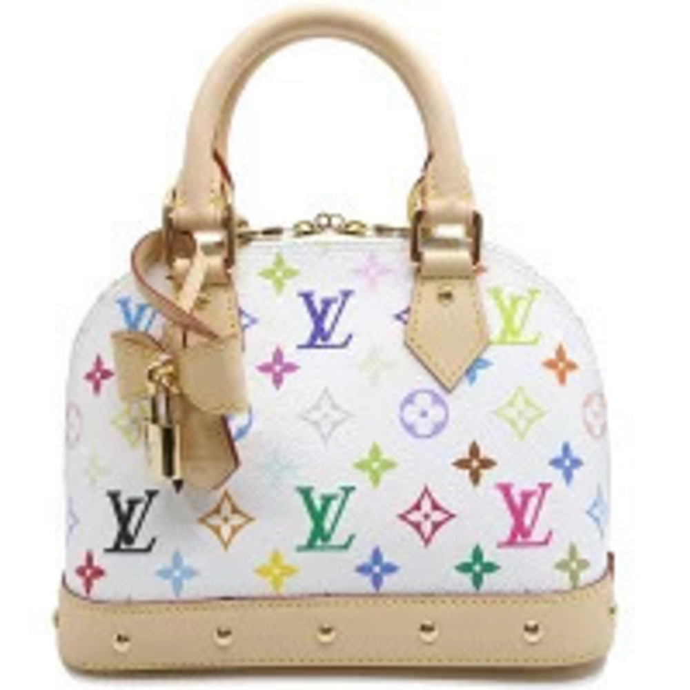 Louis Vuitton Alma LV TM Takashi Murakami Top Handle Bag Monogram Canvas Tan